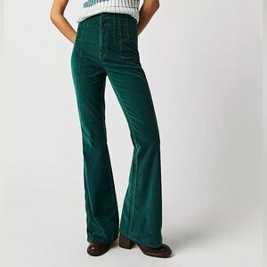 Free People Huntress Green Jayde Cord Flare Jeans